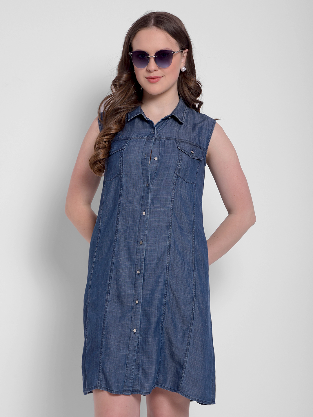 Numero Uno Women Sleeveless Denim Dress